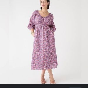 J.Crew midi berry flora dress